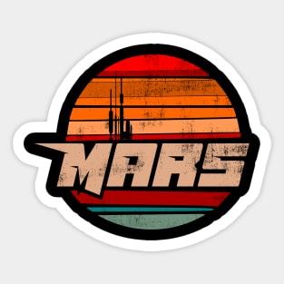 Mars vintage sun stripes distressed retro badge logo emblem Sticker